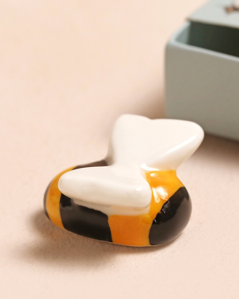Bee Happy Ceramic Token In Matchbox