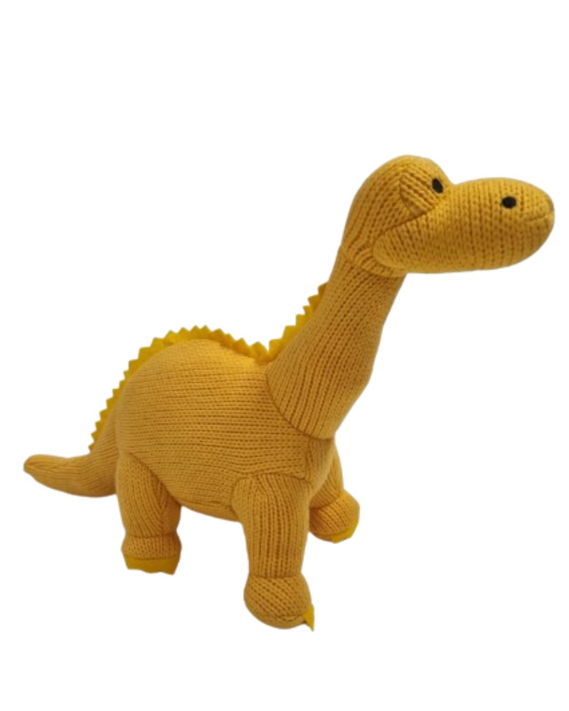 Yellow Diplodocus Dinosaur Knitted Toy