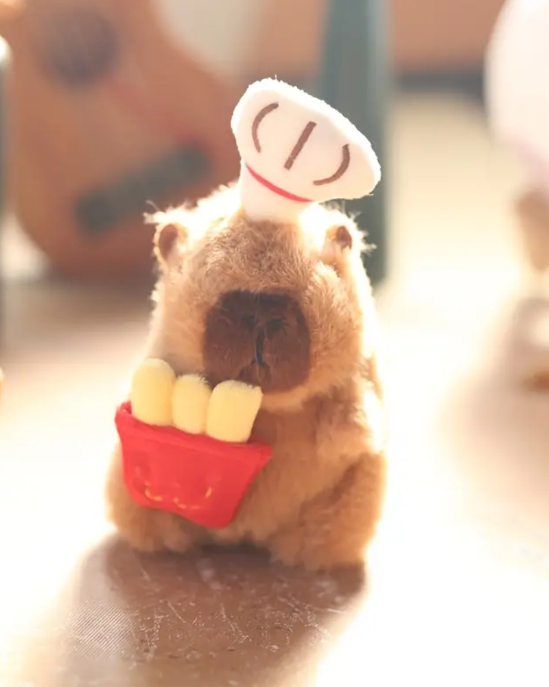 Capybara Fries Chef Plushy Bag Charm