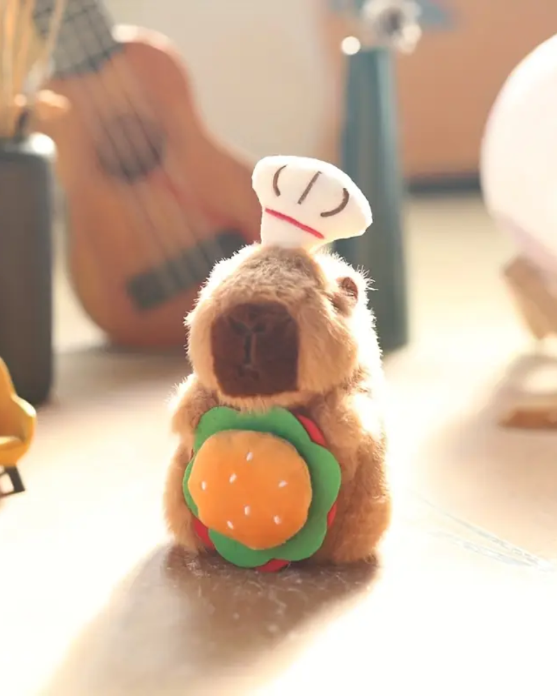 Capybara Burger Chef Plushy Bag Charm