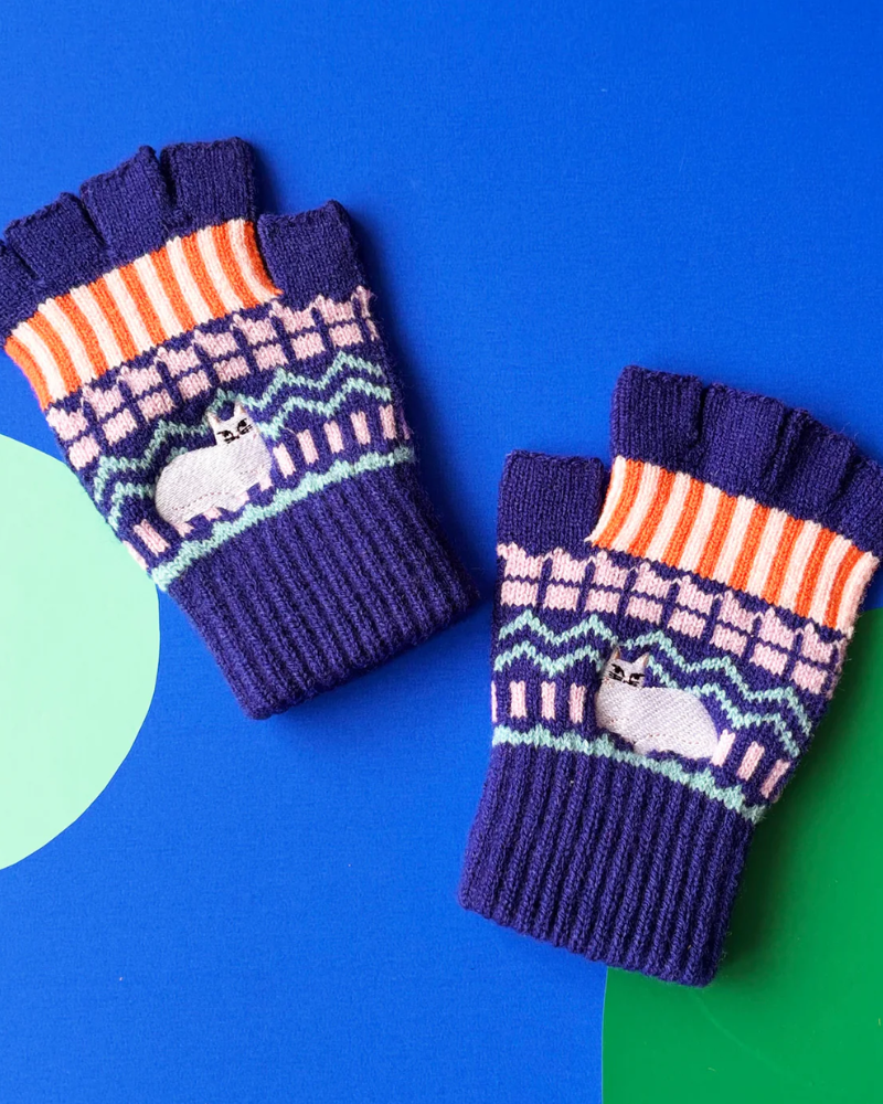 Cat Nip Fair Isle Fingerless Gloves