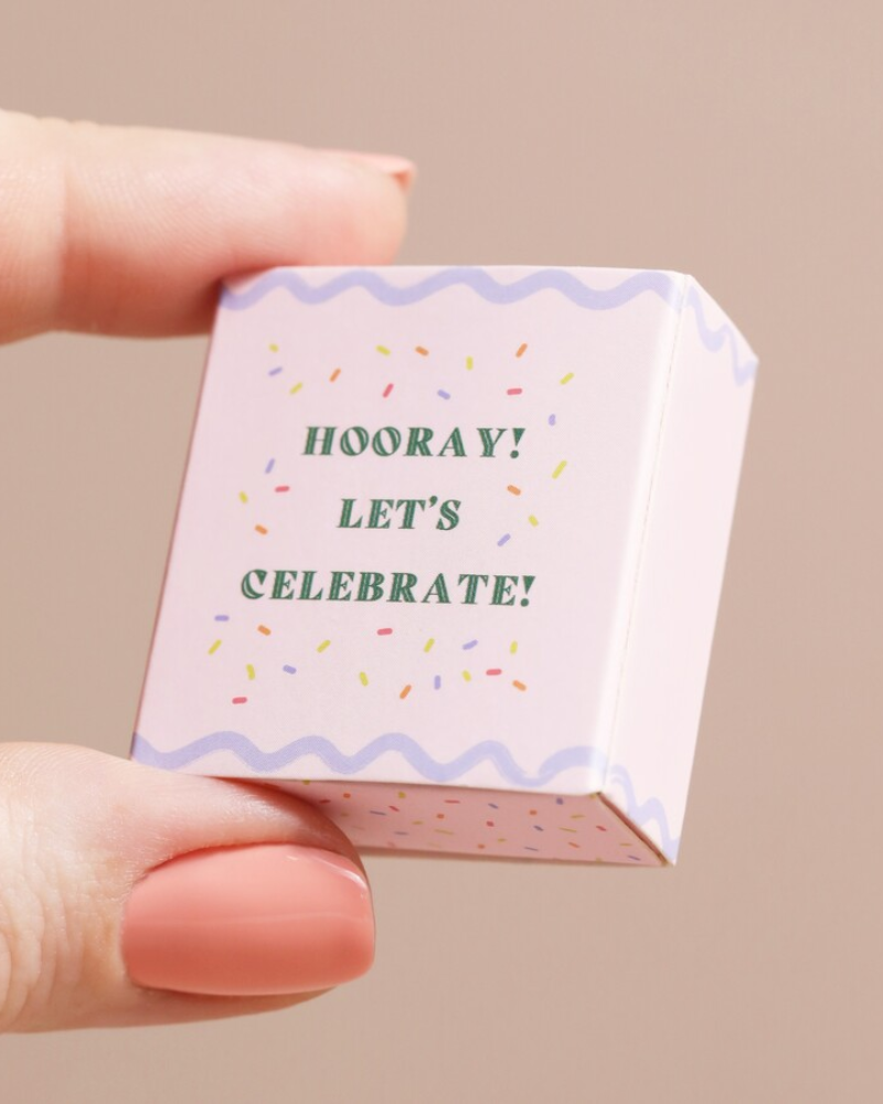 Hooray Champagne Ceramic Token In Matchbox