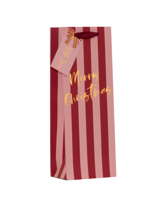 Merry Christmas Candy Stripe Gift Bag