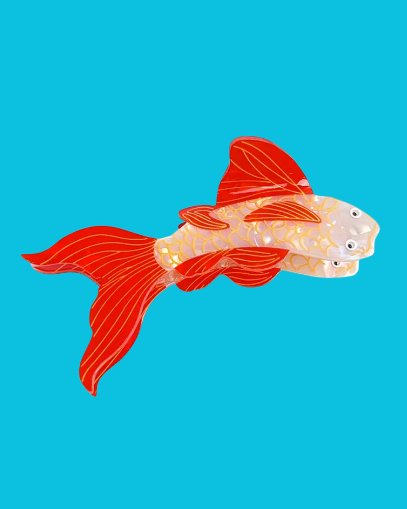 White Koi Fish Hair Claw