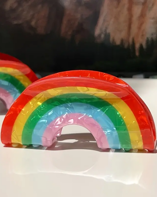 Vibrant Rainbow Hair Claw
