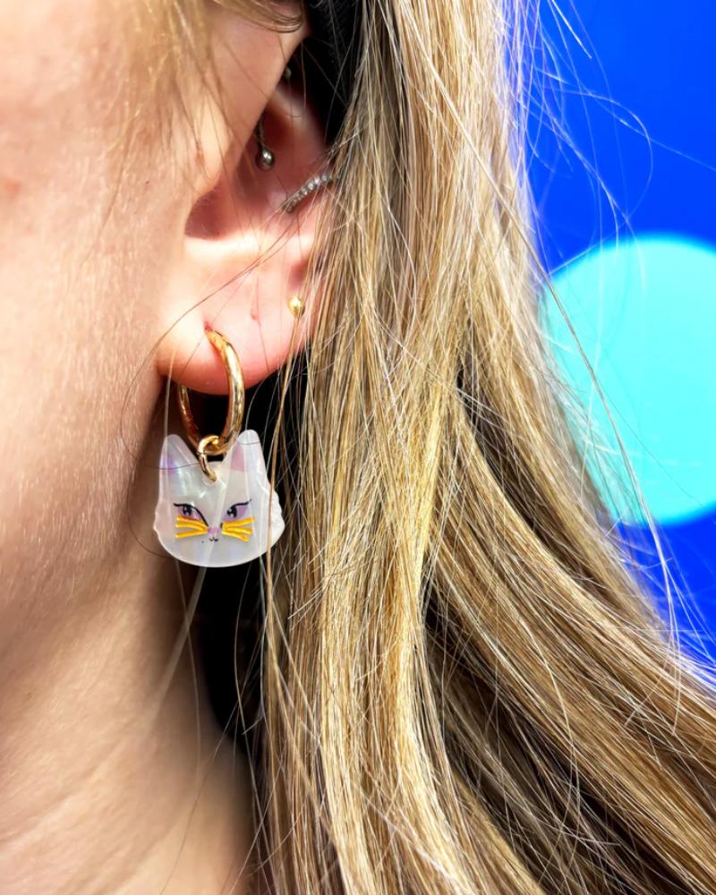 Catnip Cat Hoop Earrings