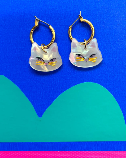 Catnip Cat Hoop Earrings
