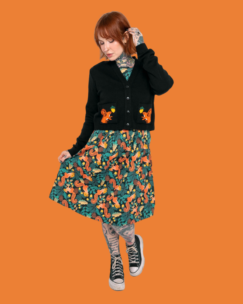Squirrel Acorn Adventure Fit And Flare Tea Dress