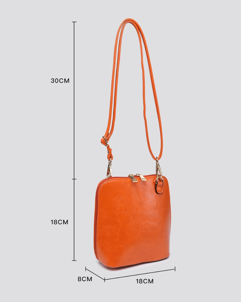 Zip Around Vegan Leather Crossbody Bag Assorted Colours