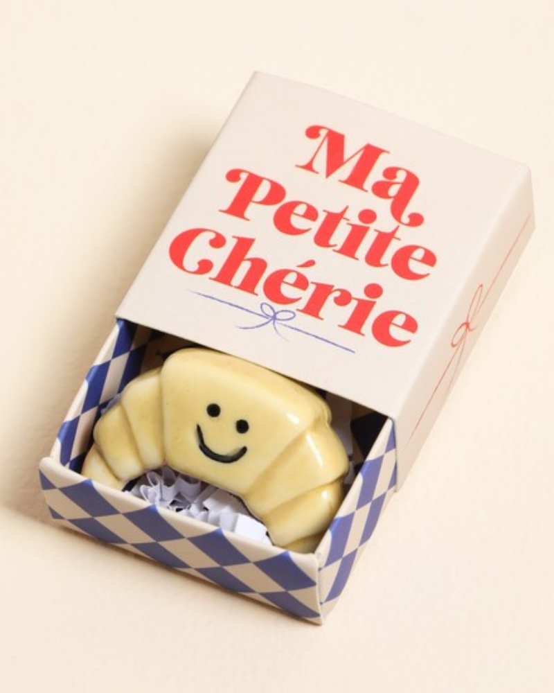 Croissant Ceramic Token In Matchbox