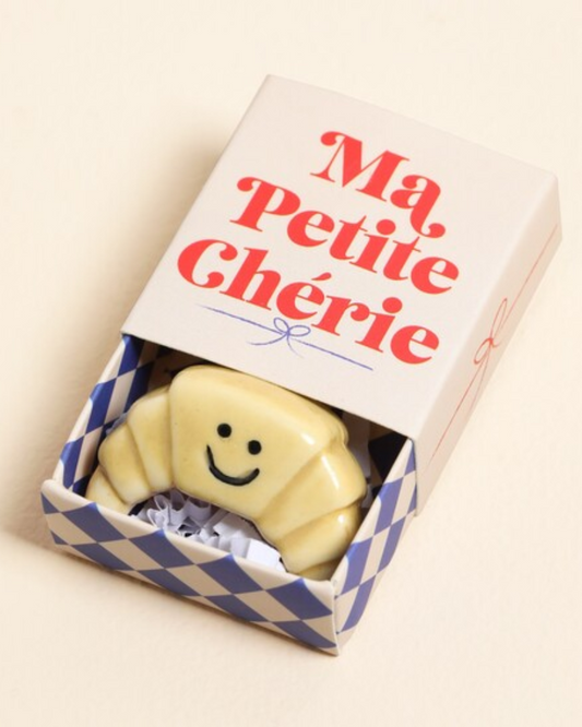 Croissant Ceramic Token In Matchbox