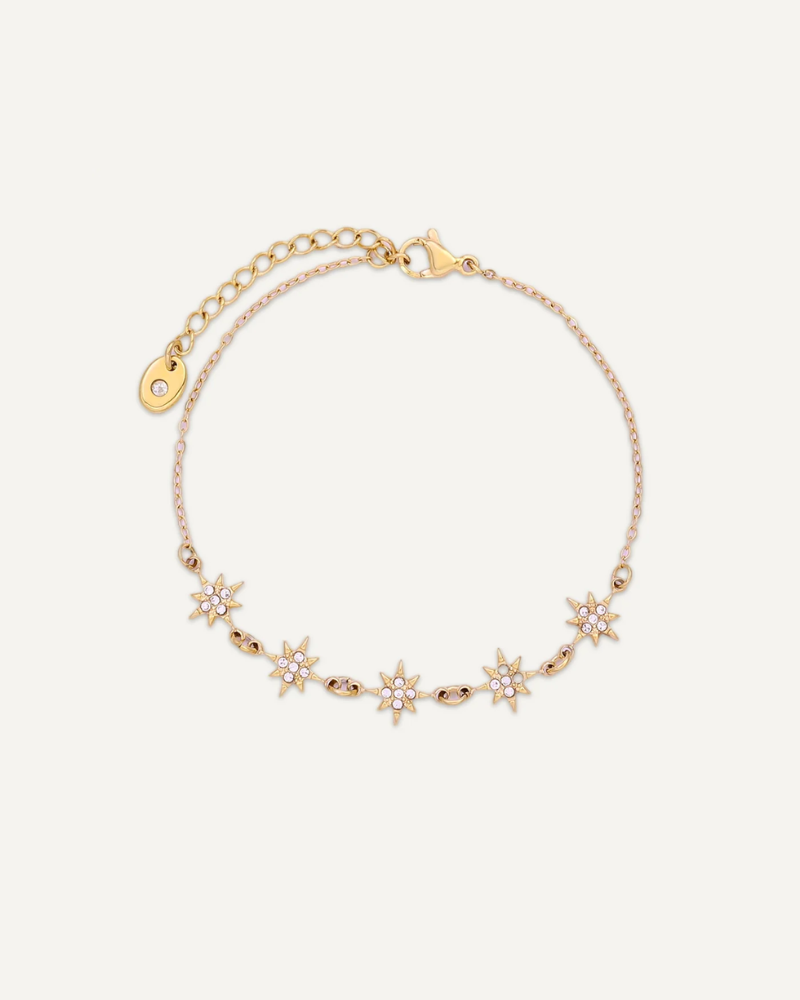 Cyra Five Diamante Sun Gold Bracelet
