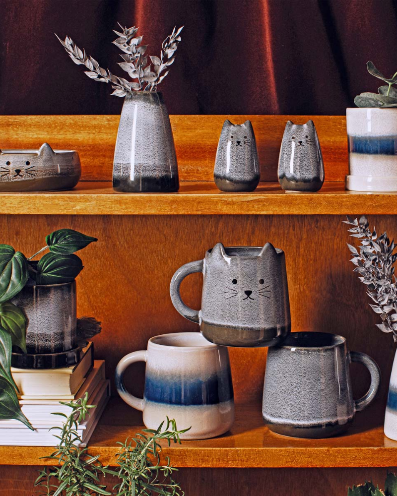 Mojave Stoneware Cat Mug