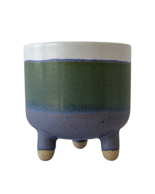 Small Marlowe Leggy Planter in Green Blue