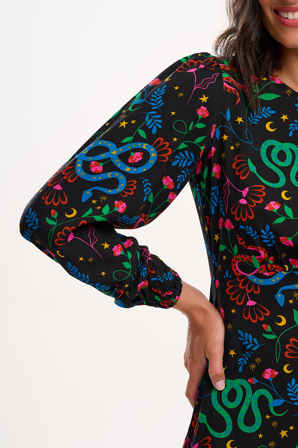 Janet Mini Dress In Snake Floral