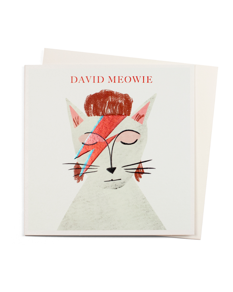 David Meowie Cat Greeting Card