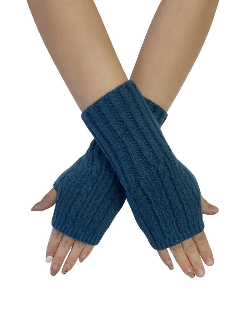 Cosy Long Knitted Wool Wrist Warmer Gloves