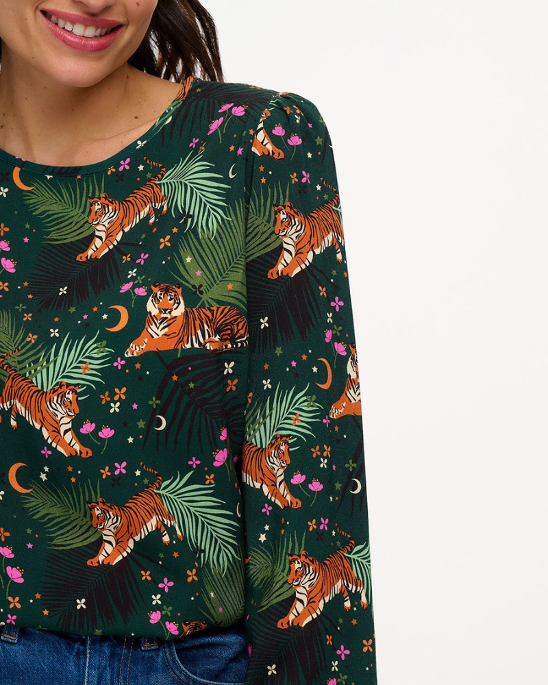 Elaina Tigers and Palms Blouse Top by Sugarhill Brighton