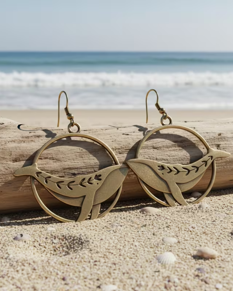 Whale Hoop Earrings