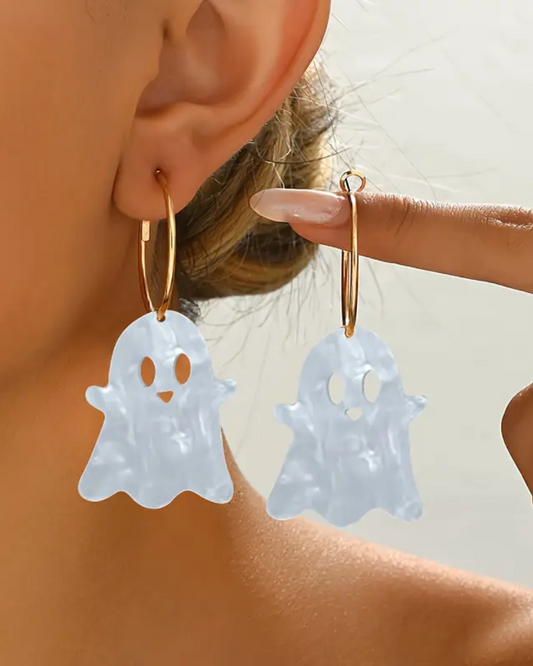 Friendly Ghost Hoop Earrings