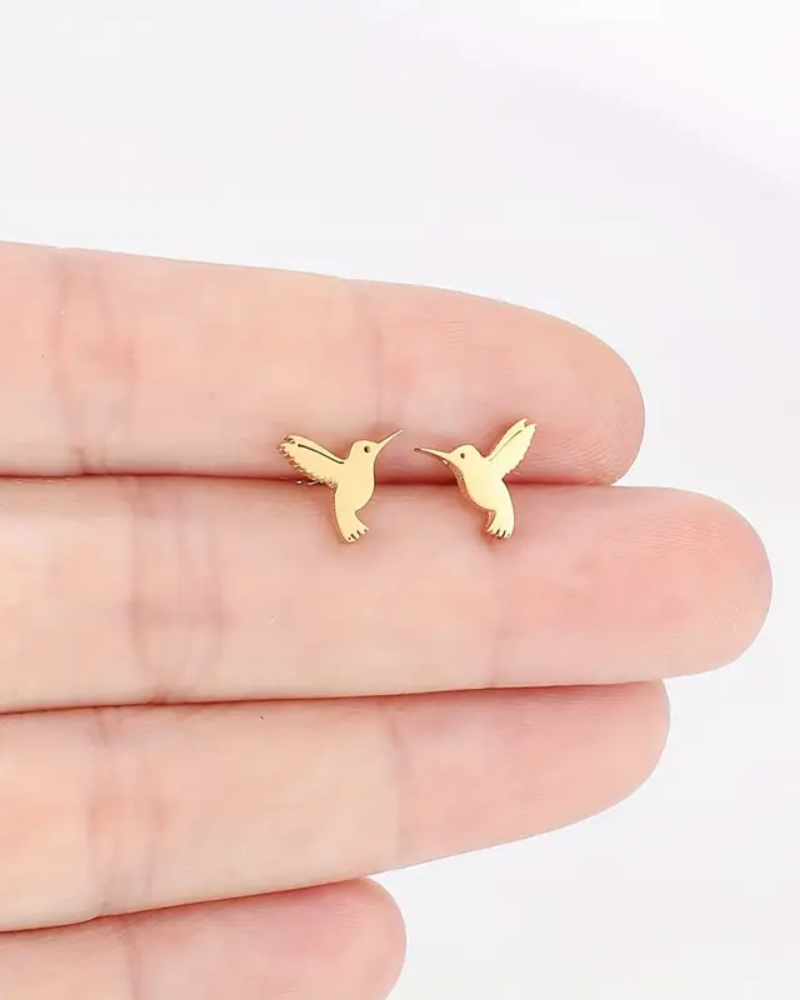 Tiny Hummingbird Stud Earrings