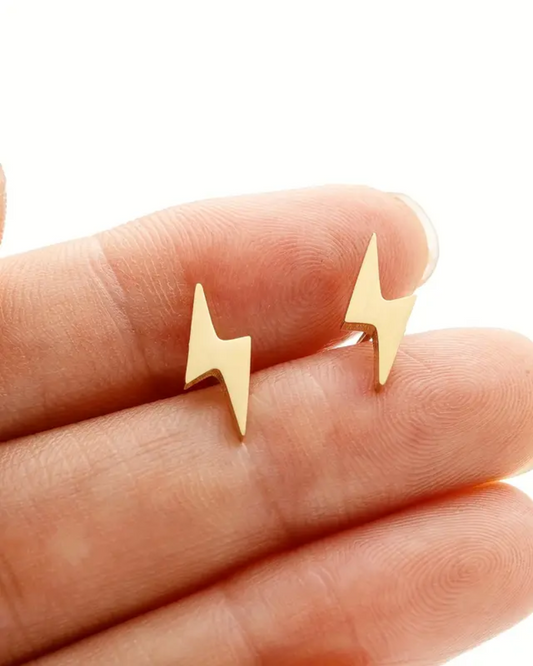 Tiny Lightning Stud Earrings