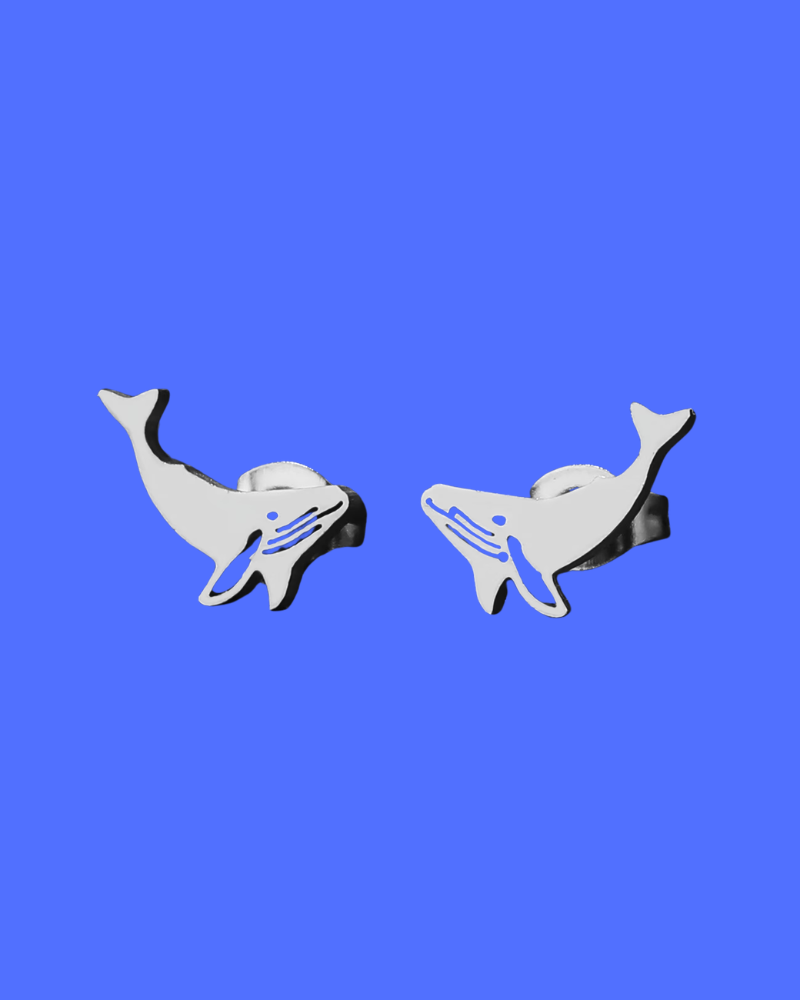 Tiny Whale Stud Earrings