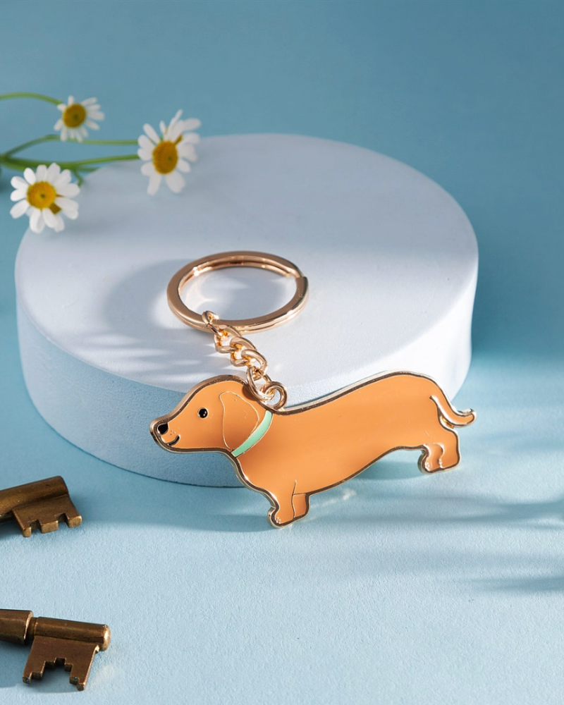 Sausage Dog Enamel Keyring