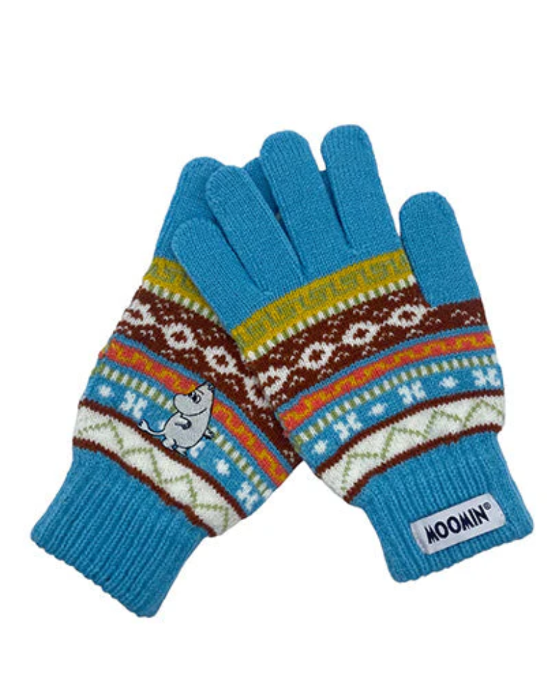 Moomin Fair Isle Gloves Blue