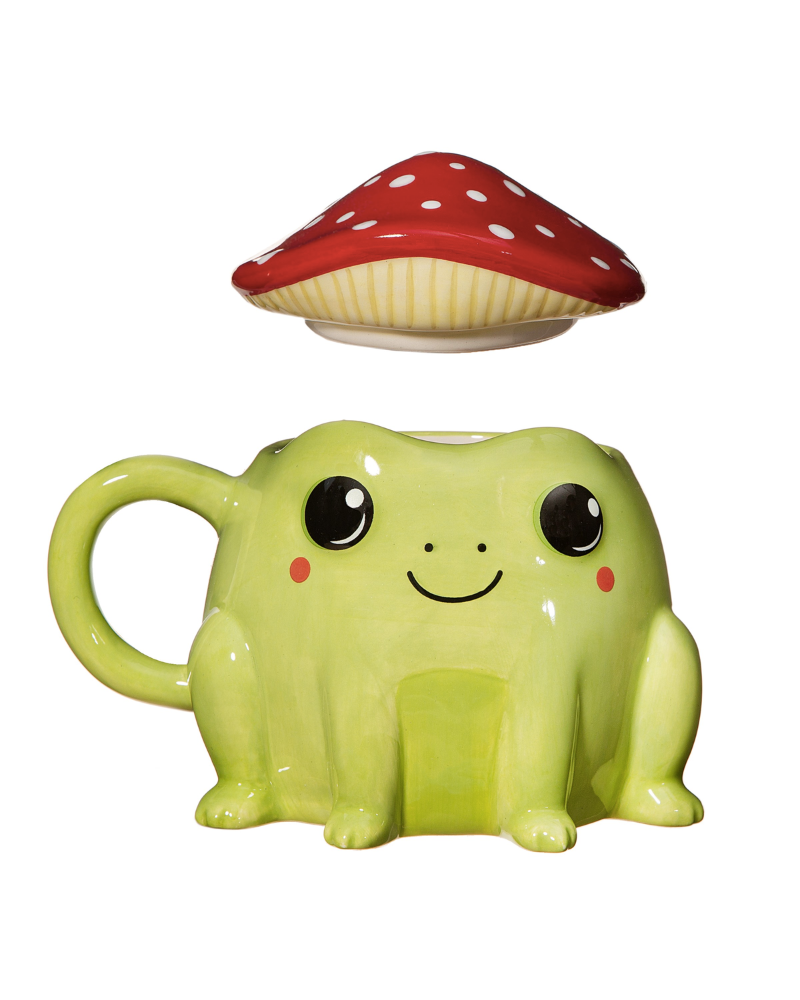 Fergus Frog Mug with Mushroom Lid