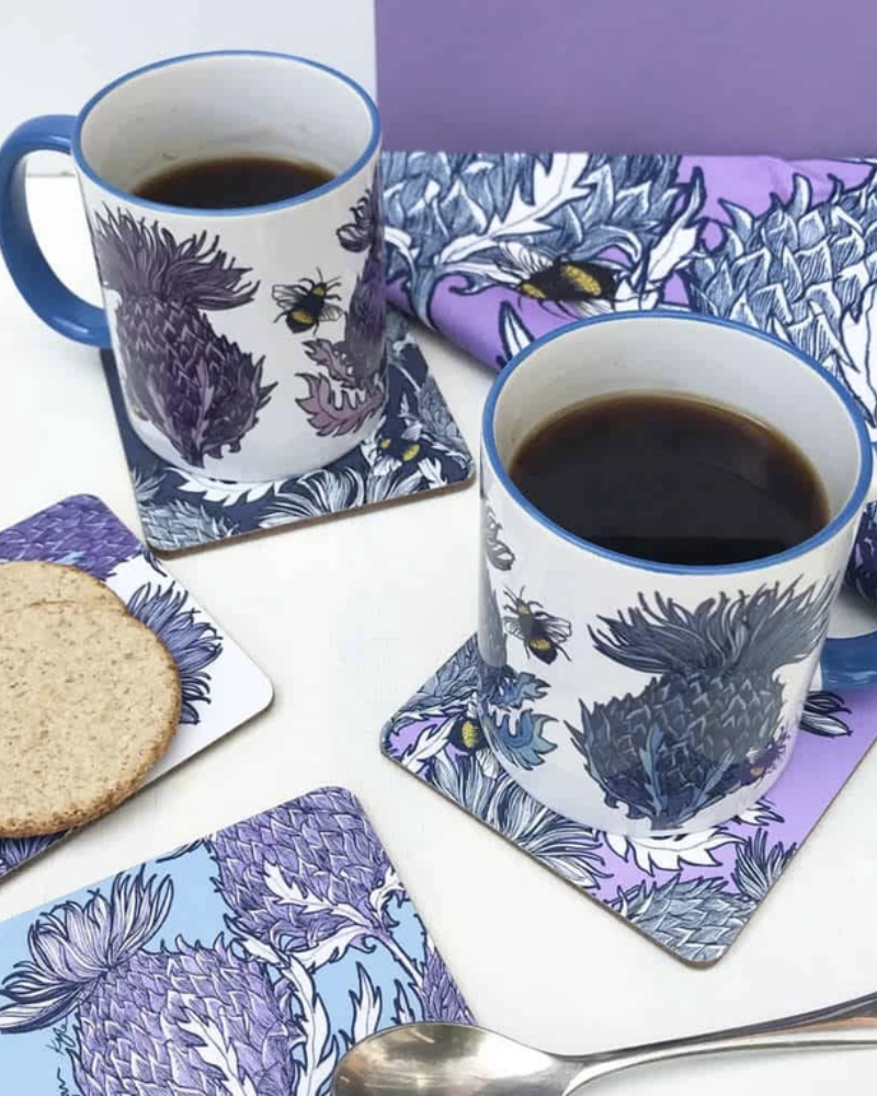 Flower of Scotland Thistle Coaster By Gillian Kyle