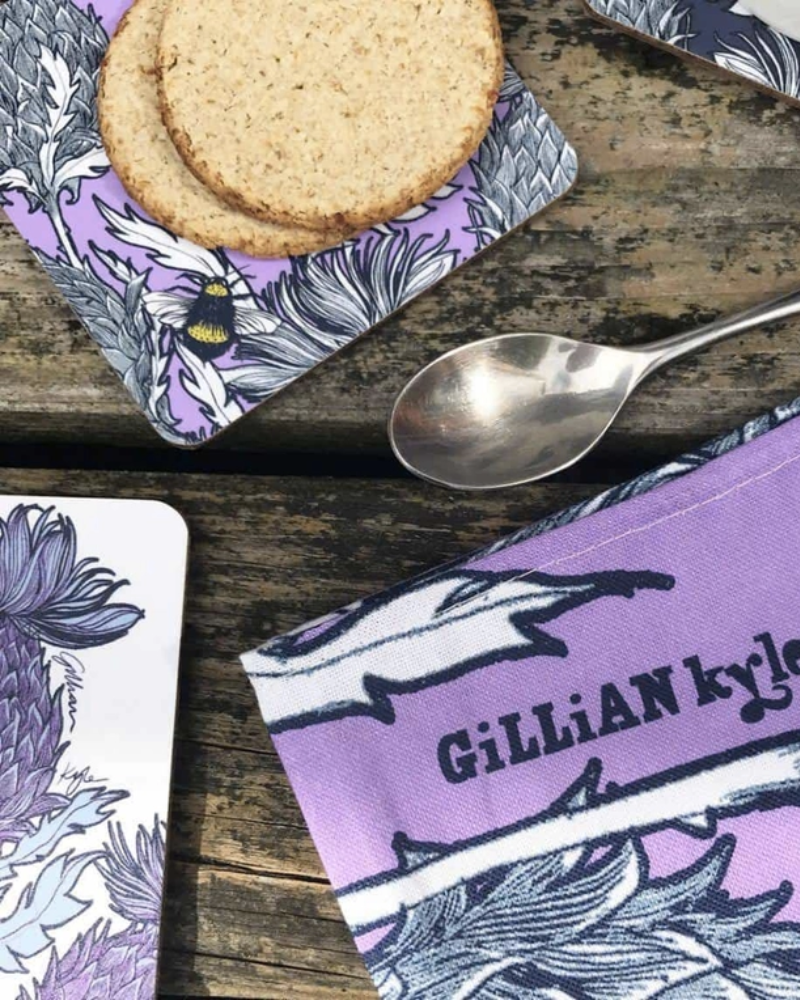 Flower of Scotland Thistle Coaster By Gillian Kyle