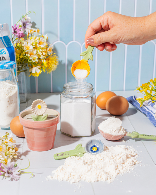 Flower Measuring Spoons In Pot Set