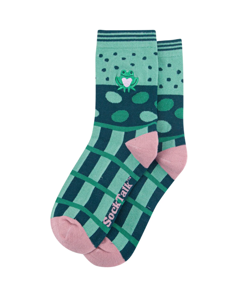 Frog Combed Cotton Embroidered Unisex Socks