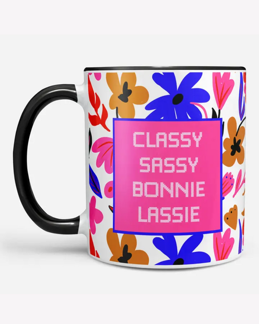 Classy, Sassie, Bonnie Lassie Chunky Mug By Gillian Kyle
