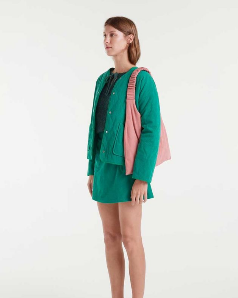Green Baby Cord Mini Skirt Compania Fantastica