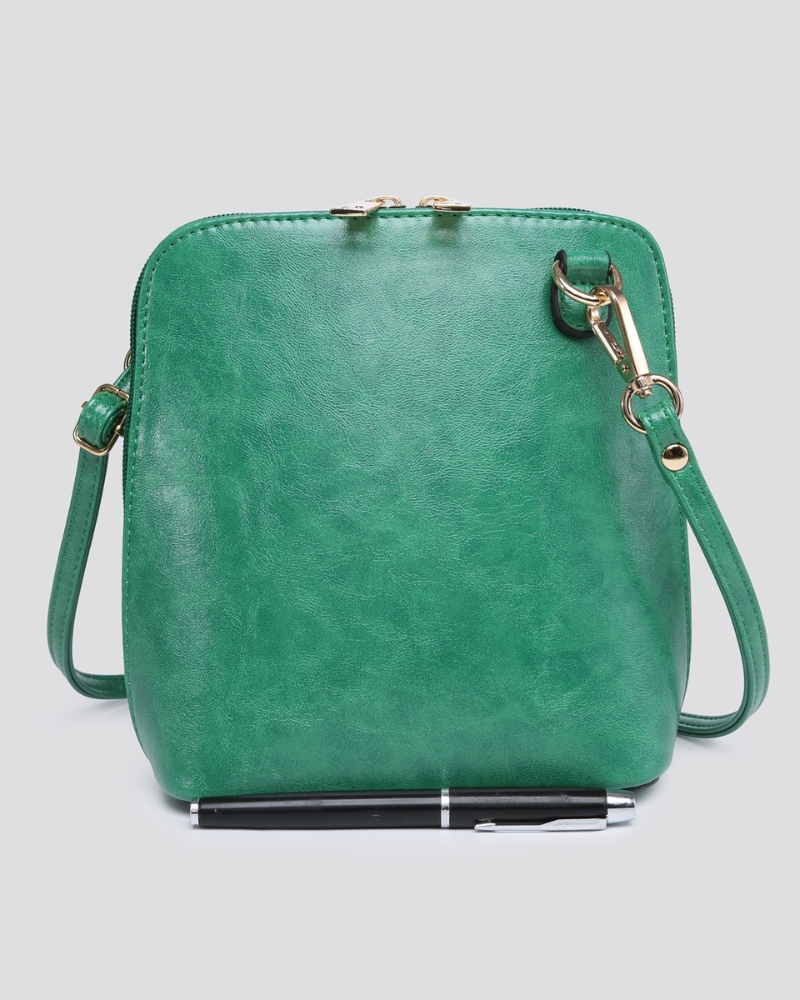 Zip Around Vegan Leather Crossbody Bag Assorted Colours