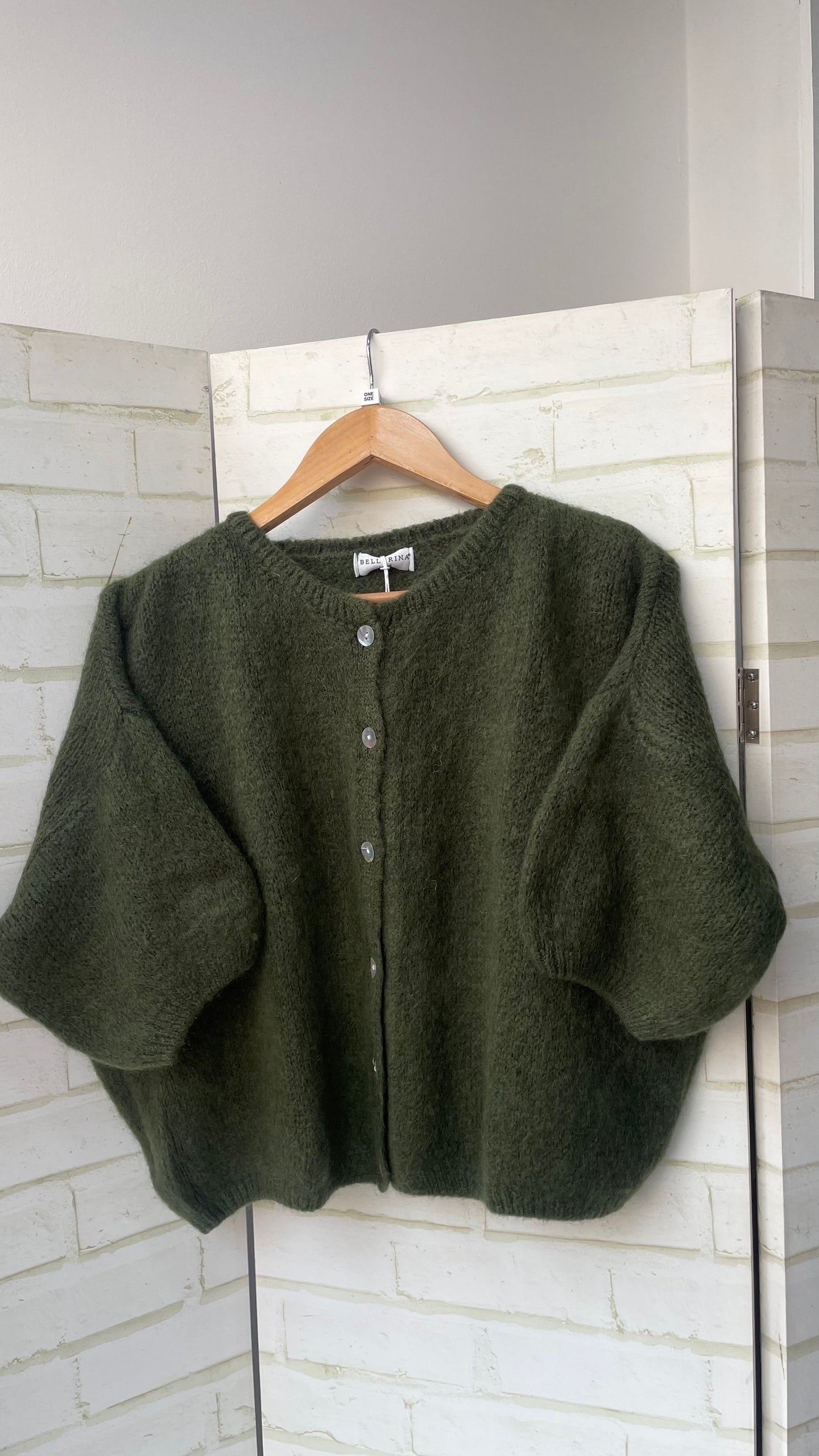 Mohair Cropped Sleeve Cardigan All Colours
