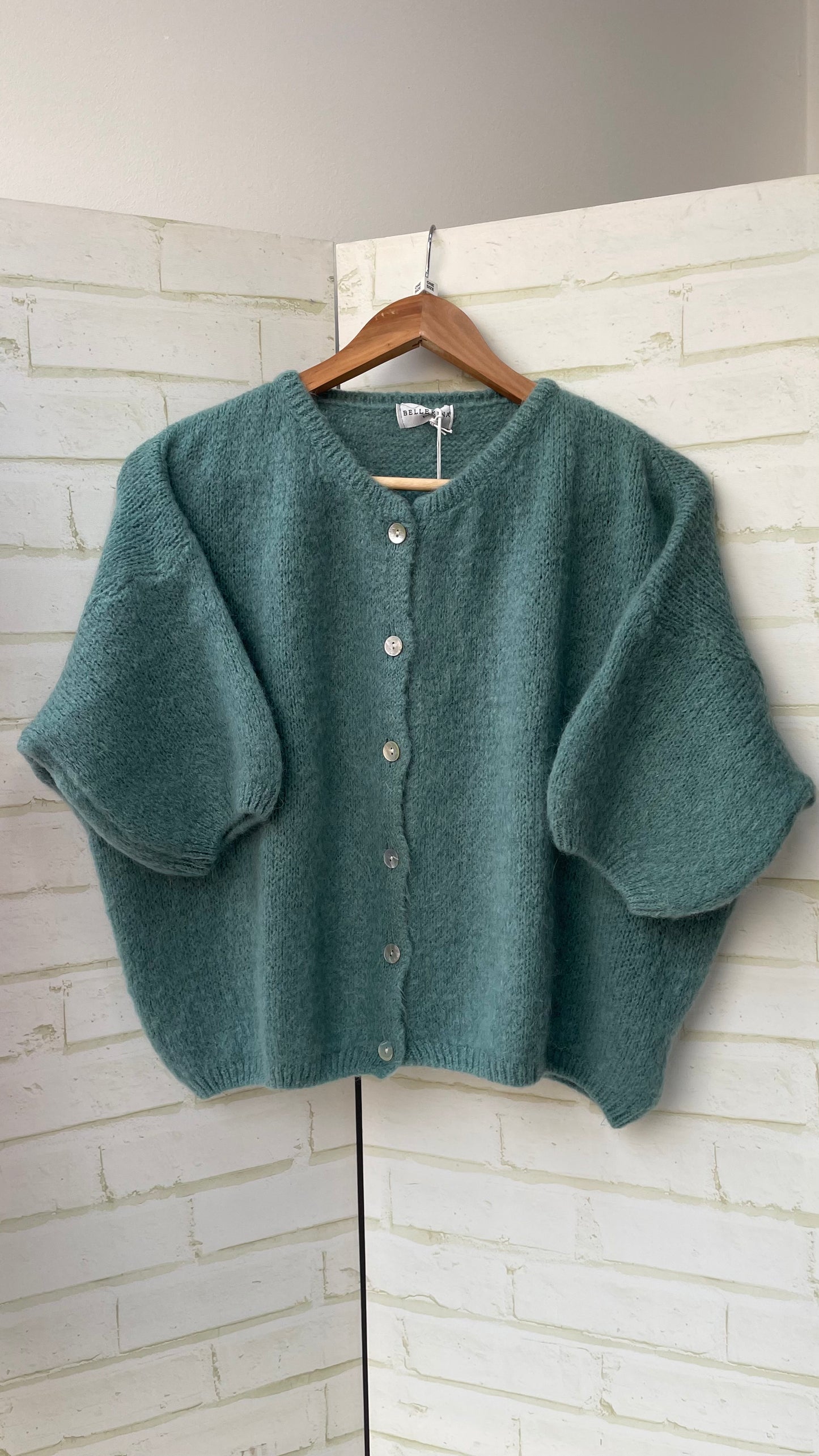 Mohair Cropped Sleeve Cardigan All Colours