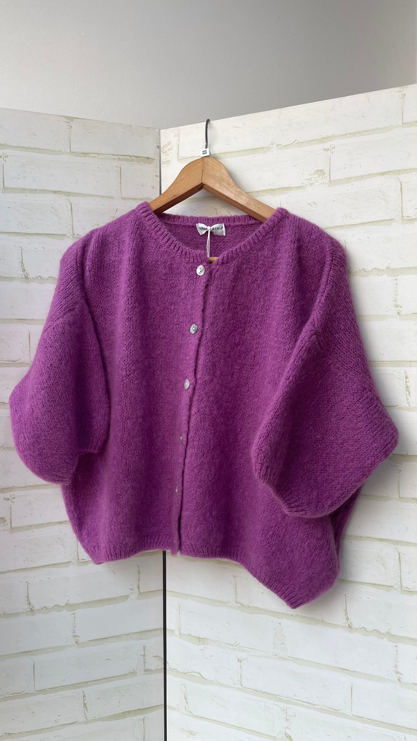 Mohair Cropped Sleeve Cardigan All Colours