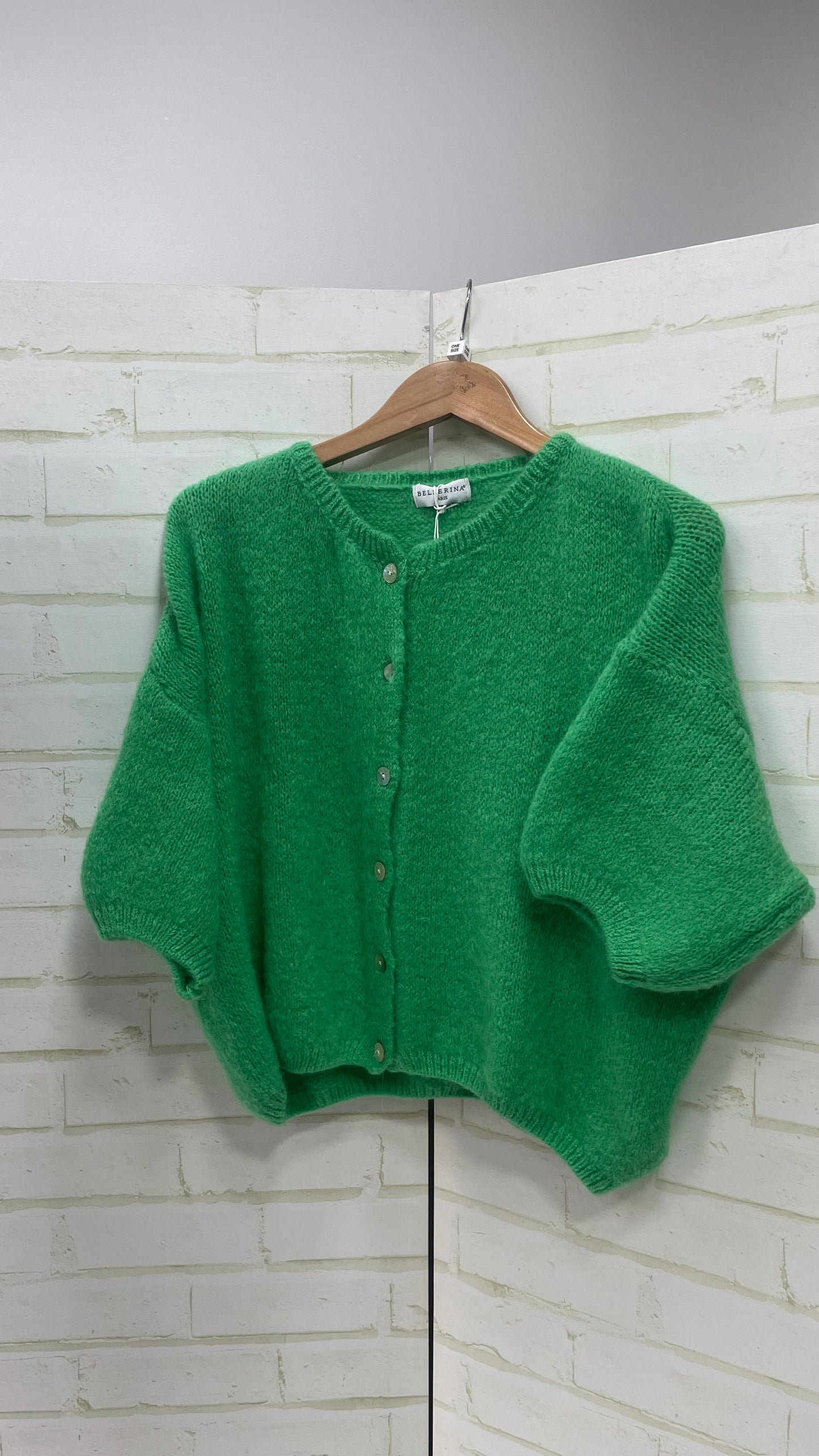 Mohair Cropped Sleeve Cardigan All Colours