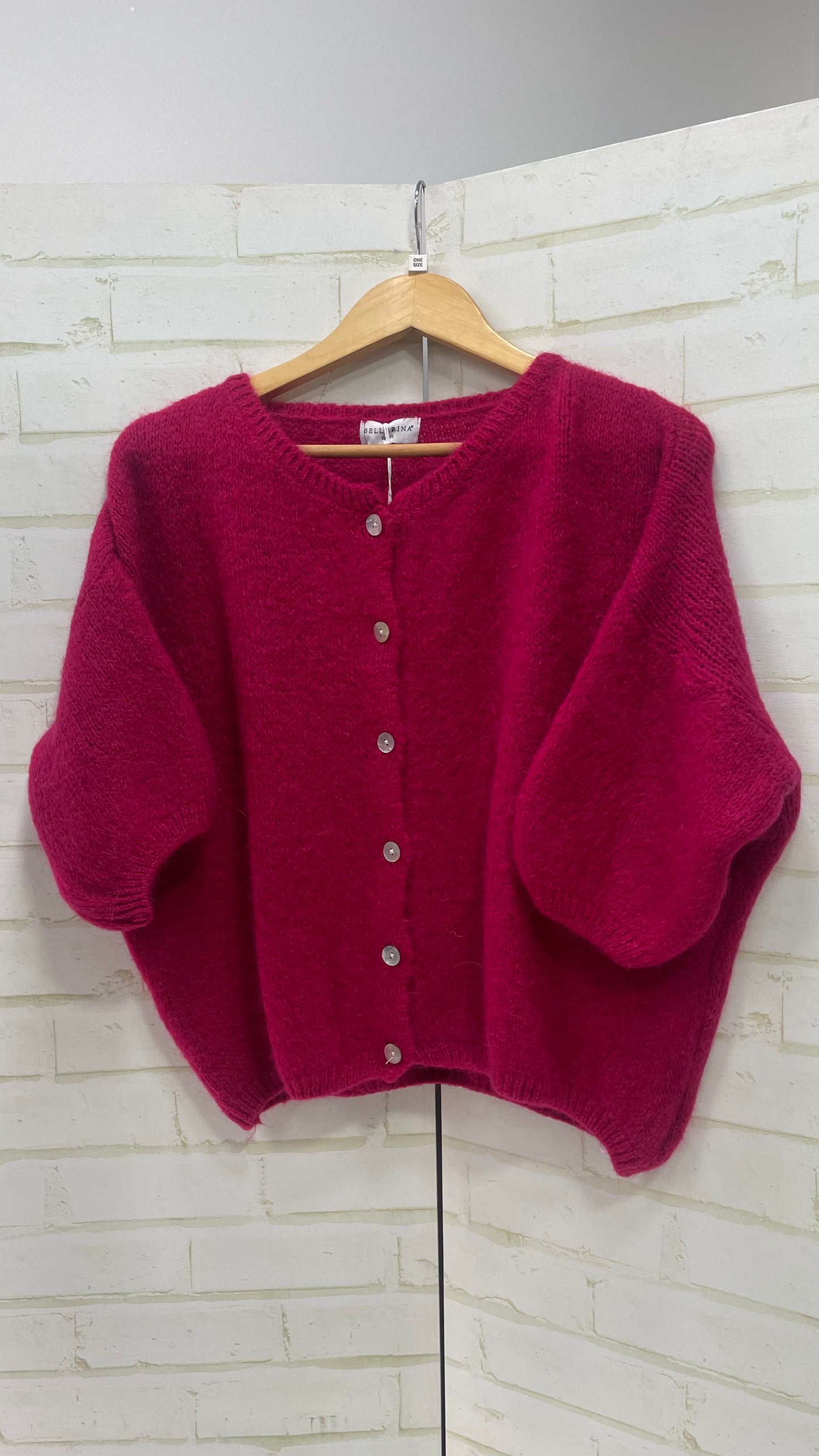 Mohair Cropped Sleeve Cardigan All Colours
