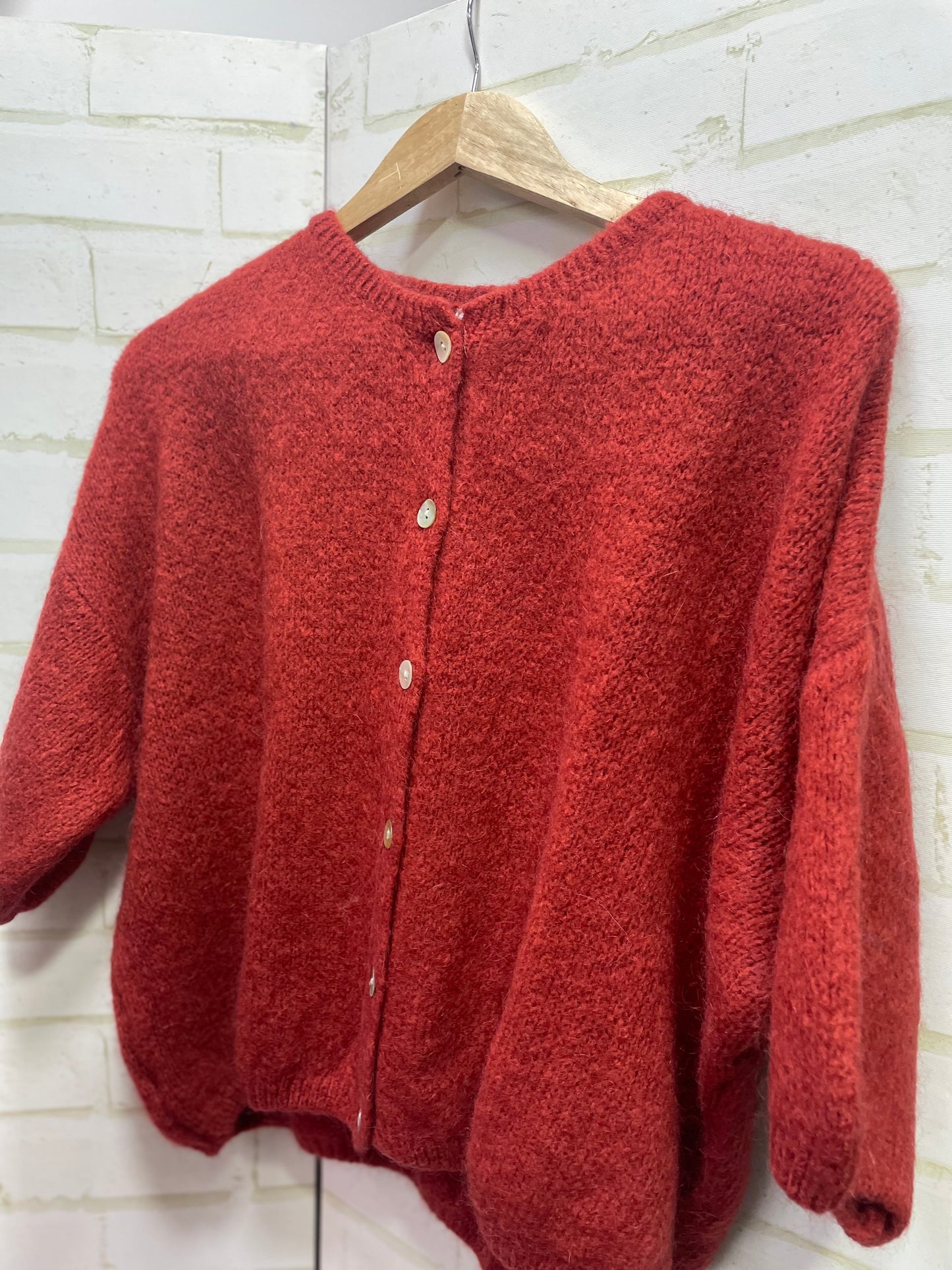 Mohair Cropped Sleeve Cardigan All Colours
