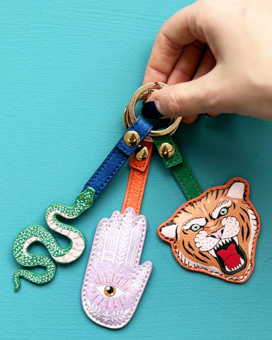 Snake Inked Vegan Leather Keyring