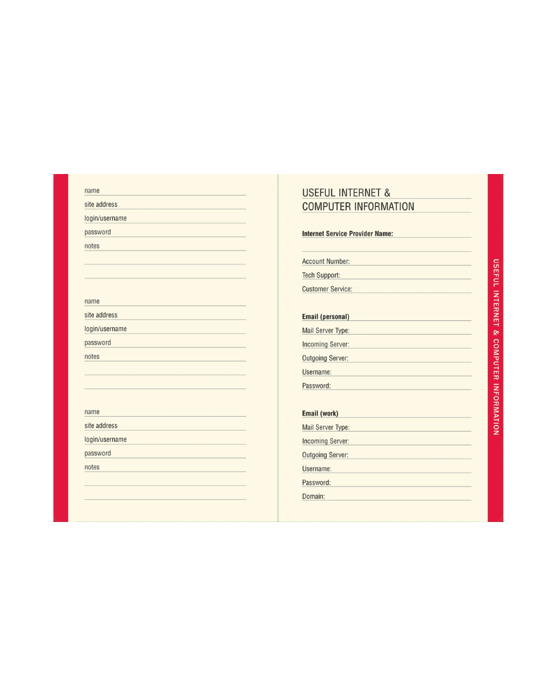 Little Black Passwords Logbook