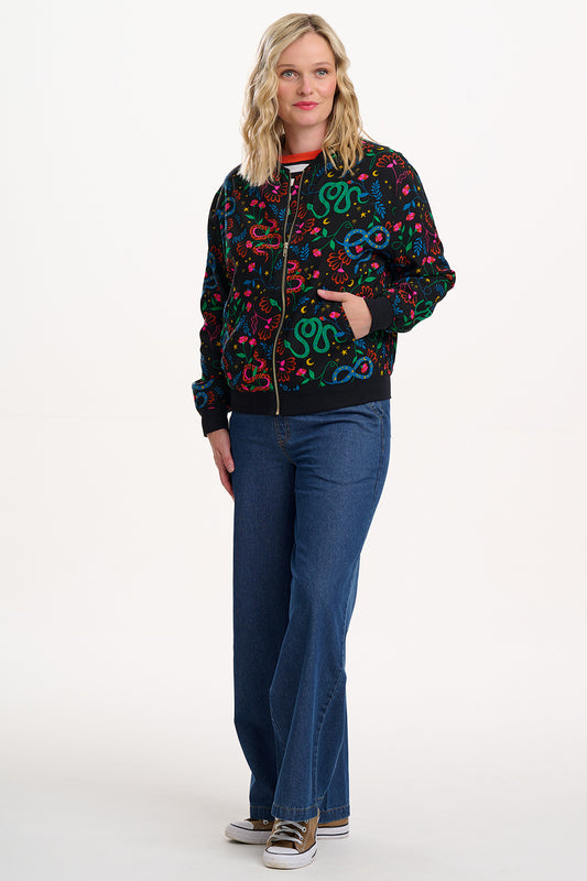 Bobbi Bomber Jacket In Snake Floral