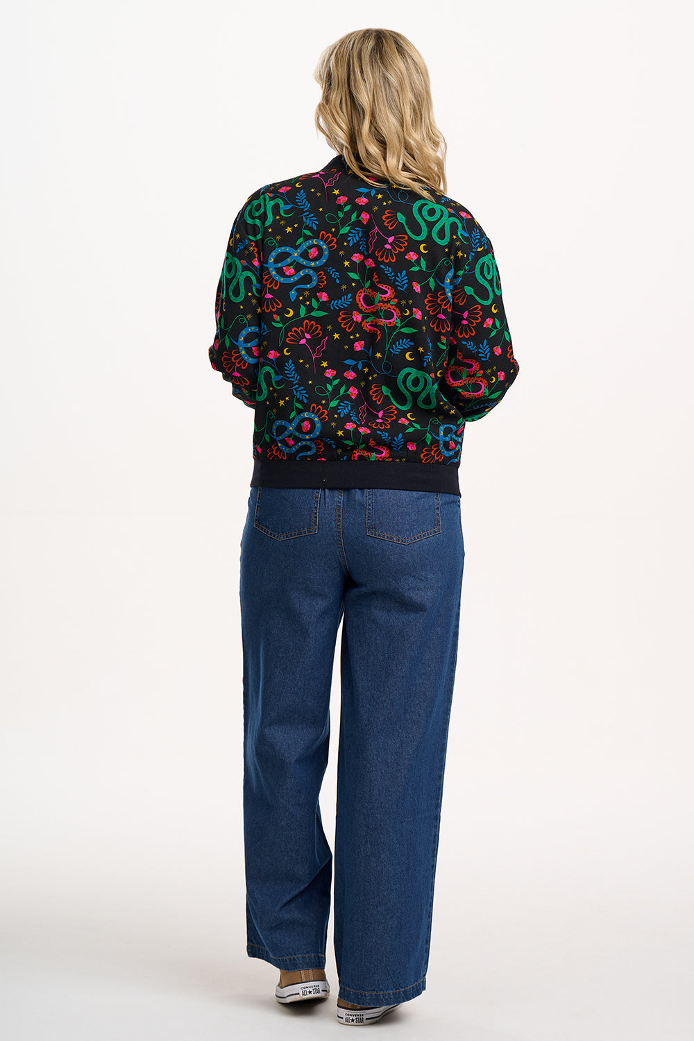 Bobbi Bomber Jacket In Snake Floral