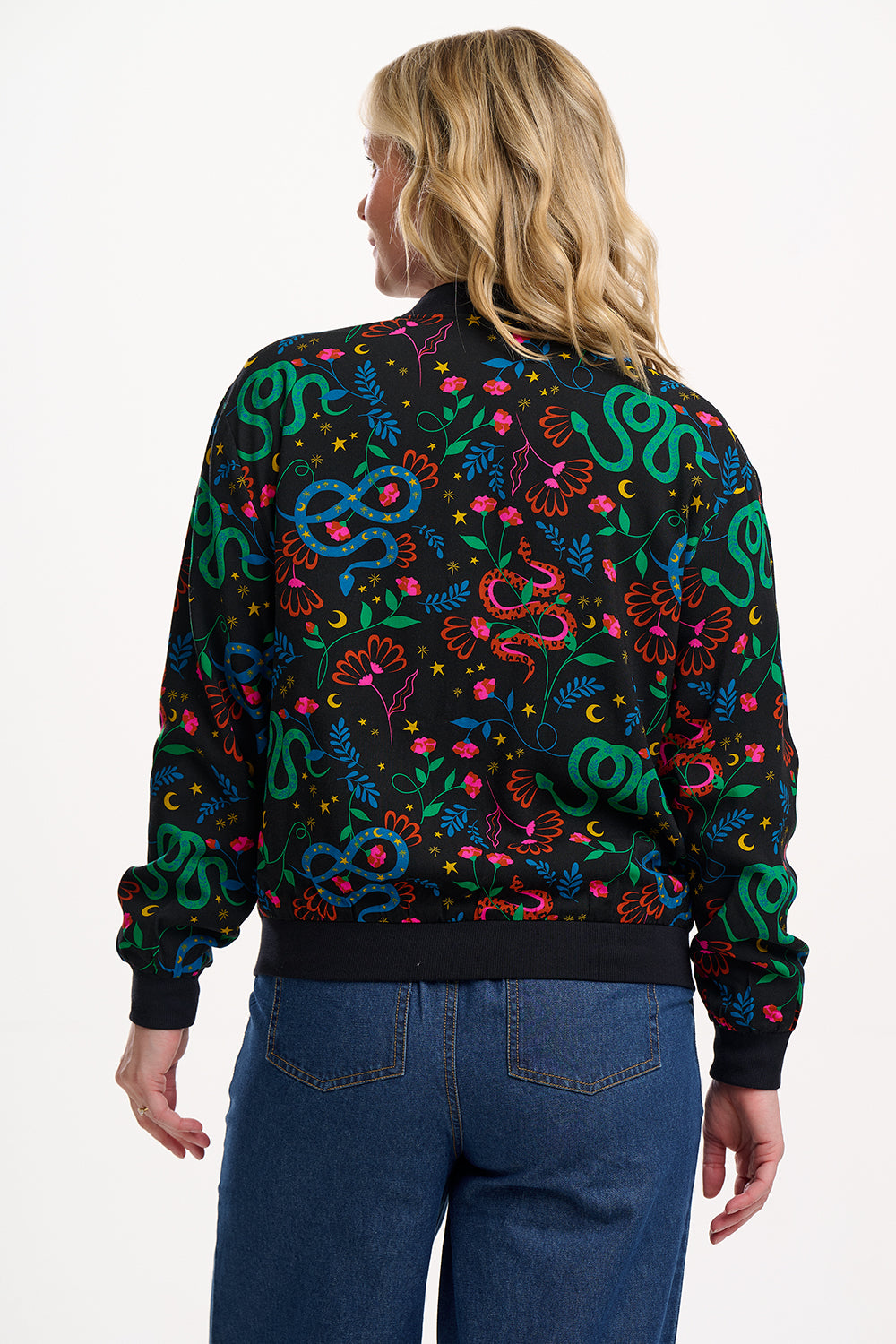 Bobbi Bomber Jacket In Snake Floral
