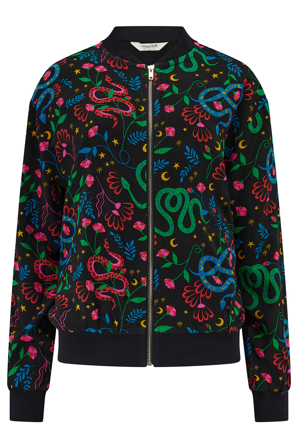 Bobbi Bomber Jacket In Snake Floral