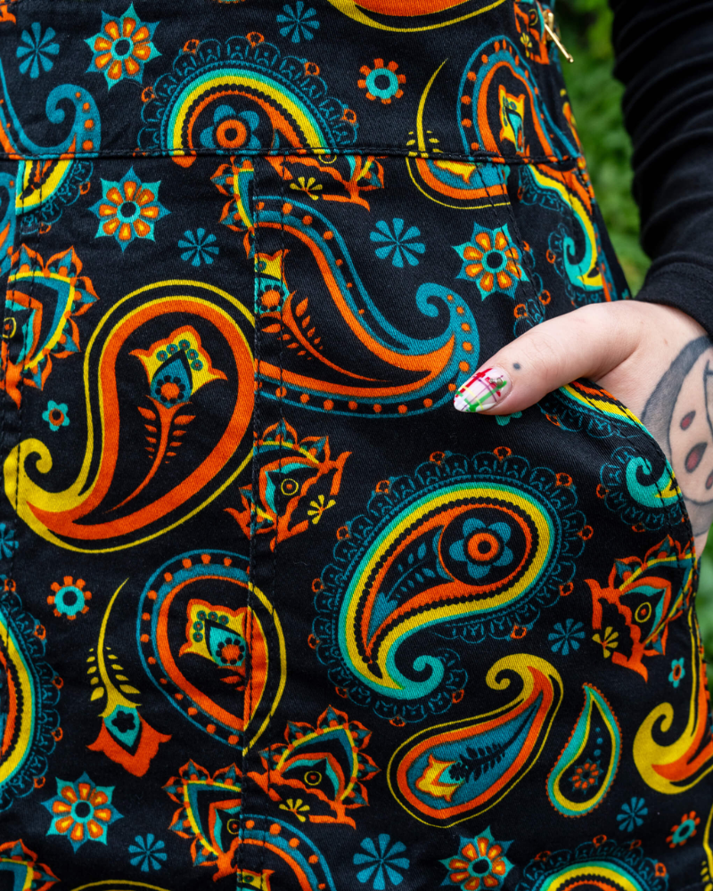 Black Paisley Pinafore by Run & Fly